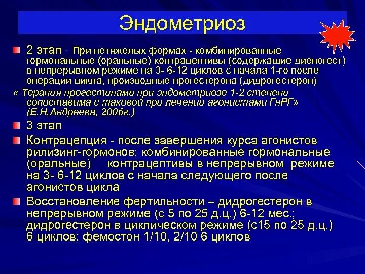 Гормоны от эндометриоза. Противозачаточные от эндометриоза. Оральные контрацептивы, содержащие диеногест.