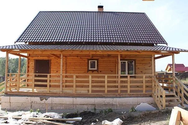 Одноэтажный дом из бруса с вальмовой крышей Компания Экохоум Дзен