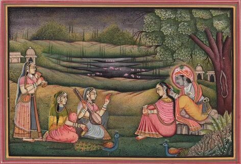 Indian Paintings, Krishna Radha, Hare Krishna, Indiana, Miniature, Indian A...