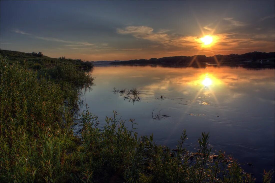 пейзаж заря. речка серебрится. заря вечерняя природа. ранняя заря. алая заря.