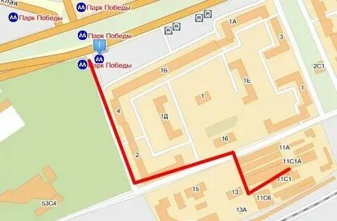 Пешком до метро парк победы