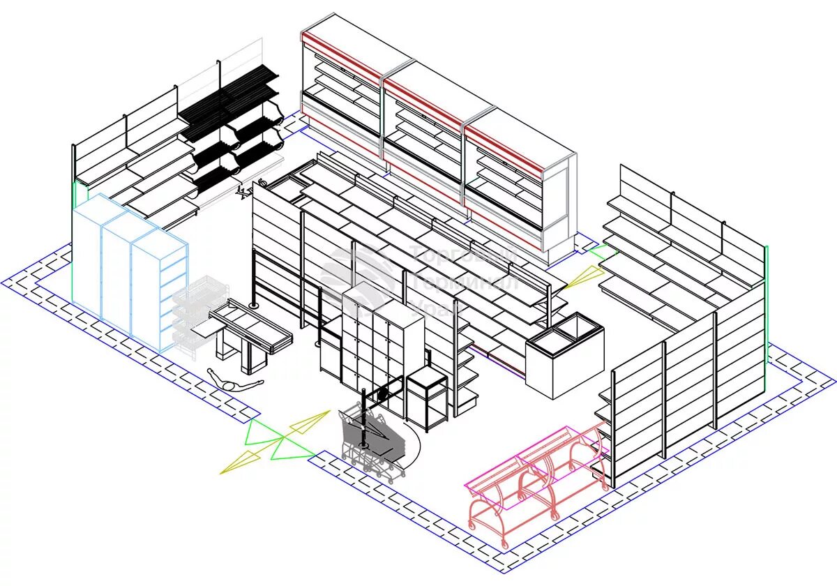 Расположение стеллажей. Планировка магазина оборудование. Торговый зал планировка. Схема продуктового магазина. Чертеж складского помещения.