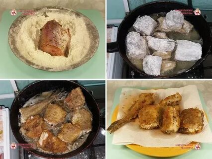 Рыба в муке и яйце на сковороде