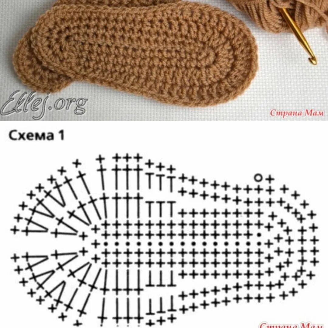 Схема вязания тапочек из трикотажной пряжи крючком. Схема тапочек из трикотажной пряжи крючком. Схема вязаных тапочек крючком на подошве. Схема вязания подошвы для тапочек крючком.