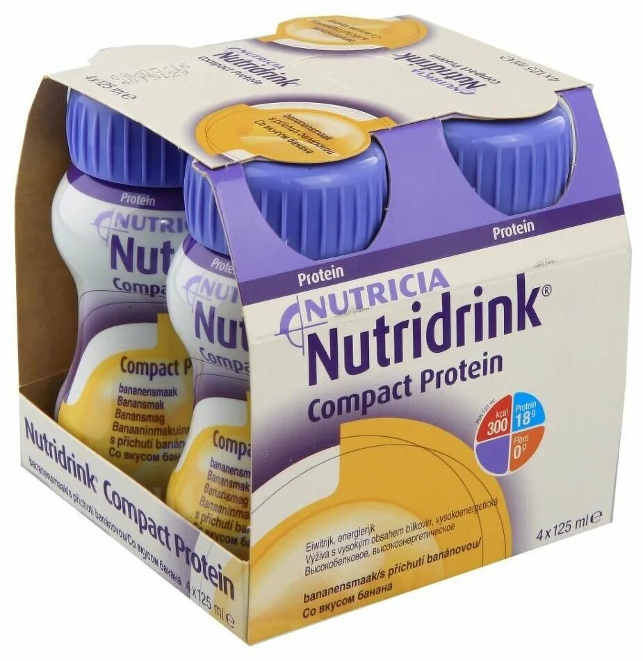 Нутридринк компакт смесь 125 мл 4 шт.. Nutridrink (Nutricia) Compact Protein, 4 шт., готовое к употреблению, 125 мл. Нутридринк компакт протеин банан 125 мл№4. Нутридринк питание 125 мл.