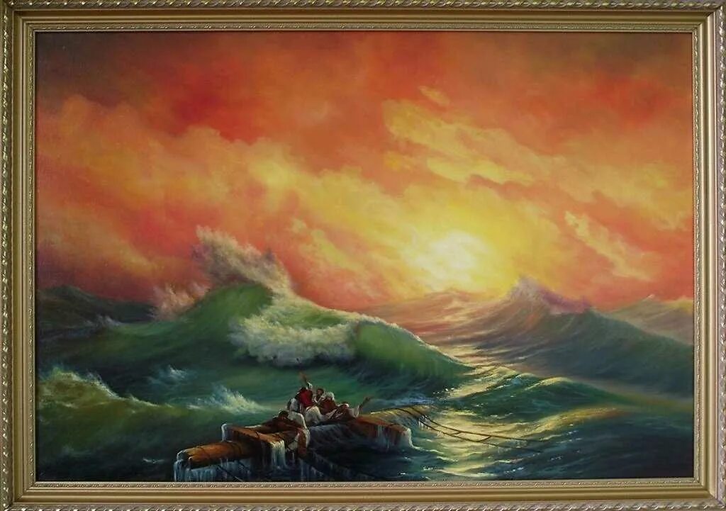 Девять картин. 9 Вал Айвазовский картина. Морской пейзаж Айвазовский девятый вал.