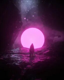 Dark pink moon