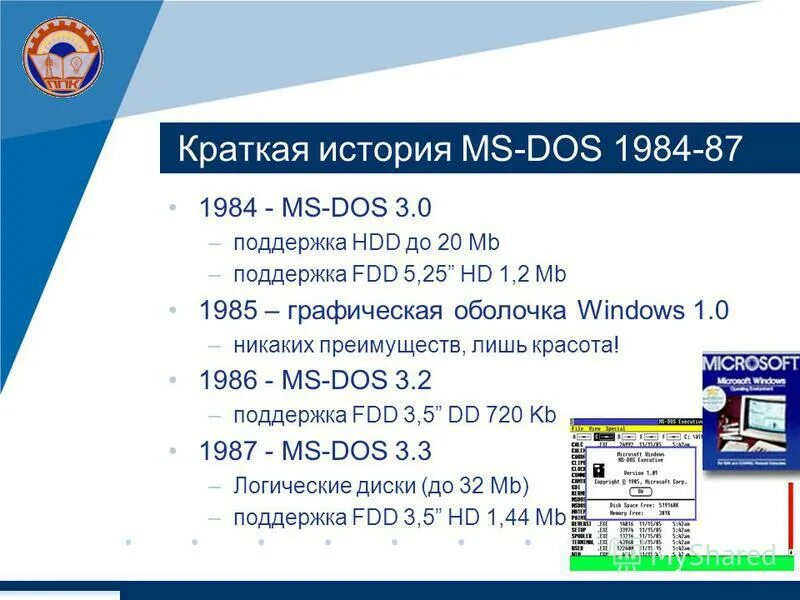 Имена файлов ms dos