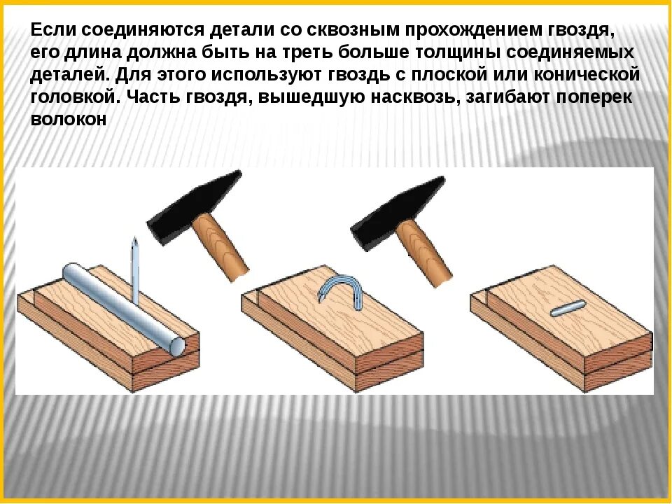 Использовать для любой части. Инструменты для соединения деталей гвоздями. Соединение деталей гвоздями. Соединение деталей из древесины. Гвоздь в дереве.