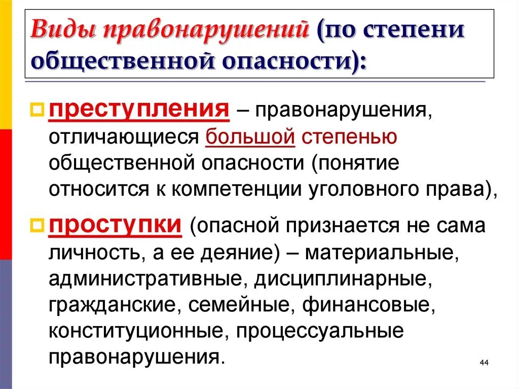 В чем заключается опасность правонарушений. Правонарушения по степени общественной опасности. Правонарушения в зависимости от степени общественной опасности. Правонарушение виды правонарушений. Виды правонарушений по степени опасности.