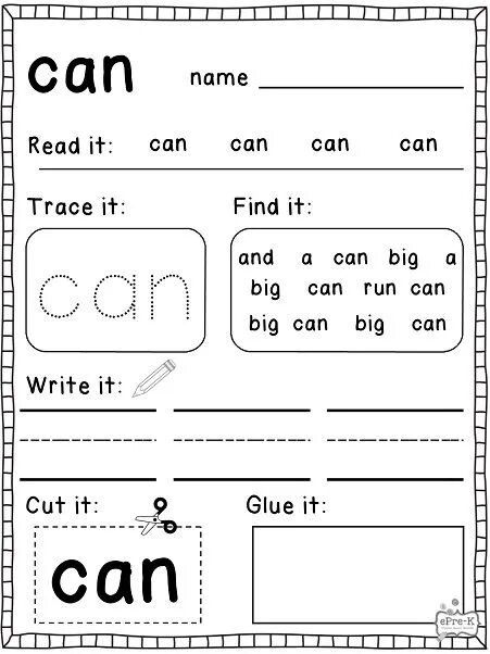 I can for. Sight words worksheets. sight word can. sight word i worksheet. can worksheets.