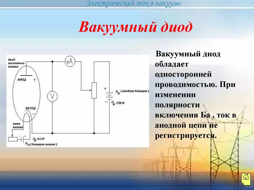 Вакуумный диод ток. Вакуумный диод. Электровакуумный диод. Электрический диод. Электрический ток в вакууме диод.