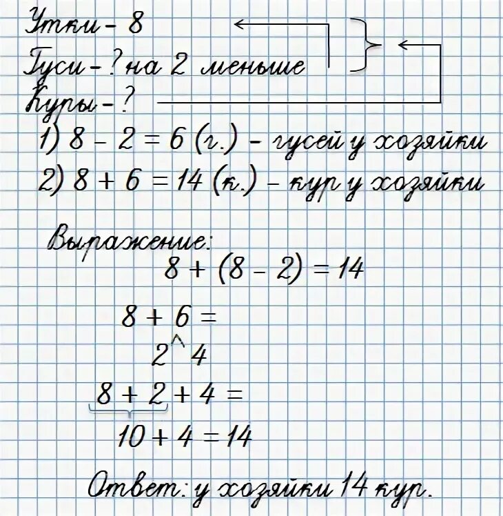 У хозяйки 8 уток гусей. У хозяйки 8 уток гусей