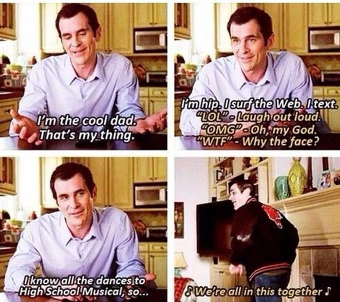 Modern Family meme. Phil Dunphy jokes. Cool dad. Американская семейка meme.