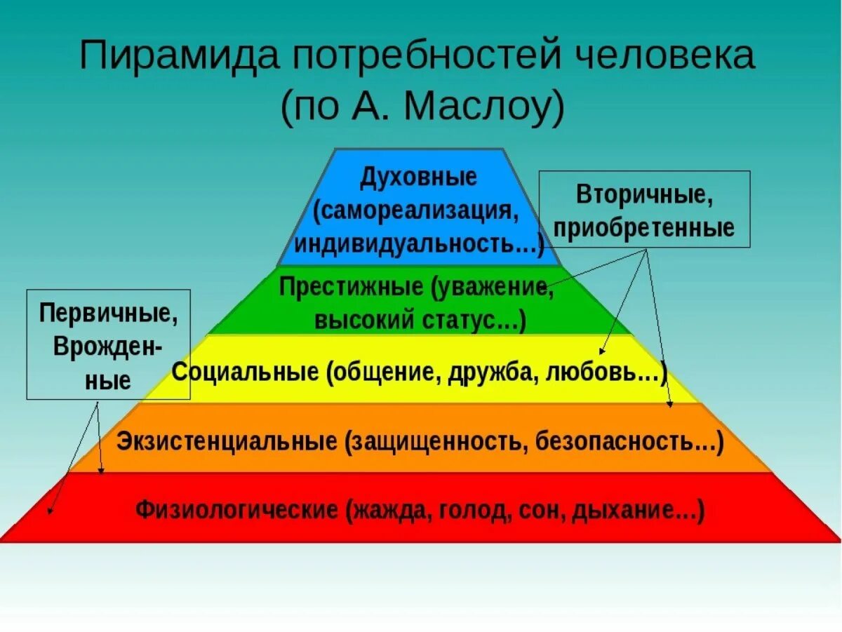 Группы потребностей по маслоу