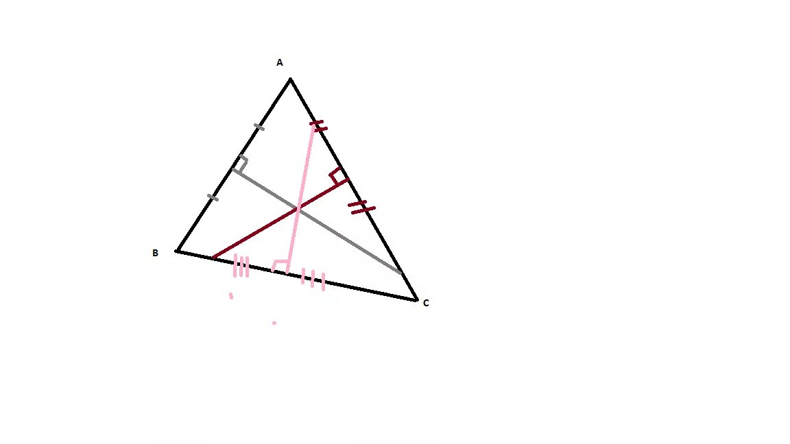 Серединные перпендикуляры остроугольного треугольника