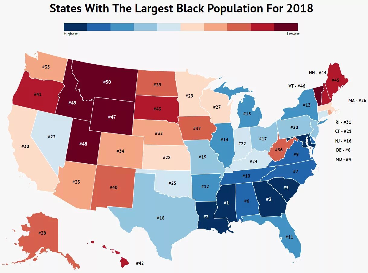 Black population. Black population in USA Map. American States. States in America.