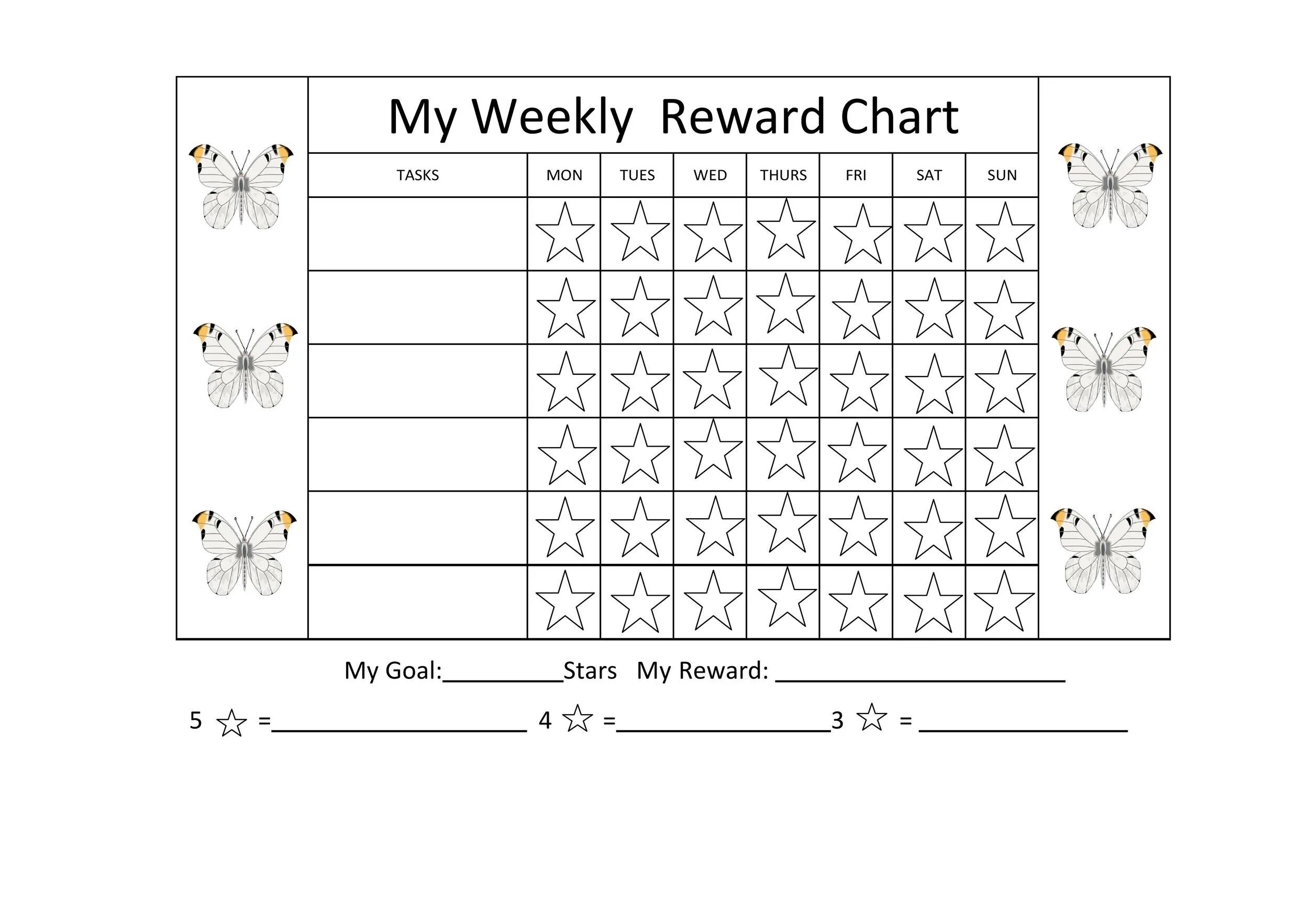 Star reward Chart. Reward Chart for Kids Printable. Sticker reward Chart. Rewarding Chart pdf.