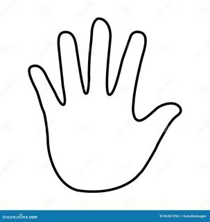 Hand human silhouette icon stock vector. Illustration of hand - 85367256