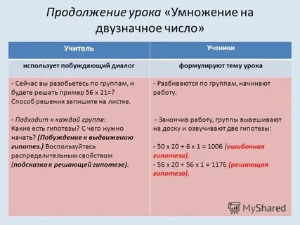 В продолжение урока