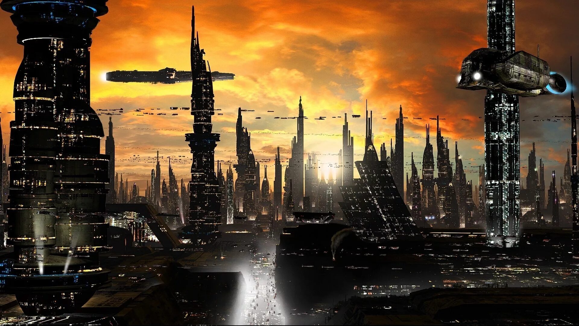 Великое будущее. Планета Корусант небоскребы. Научно-фантастический город (Sci-Fi City) Universal Singgapor. Фантастические города будущего. Футуристический город.