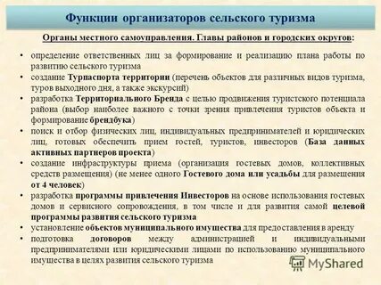 Функции организатора