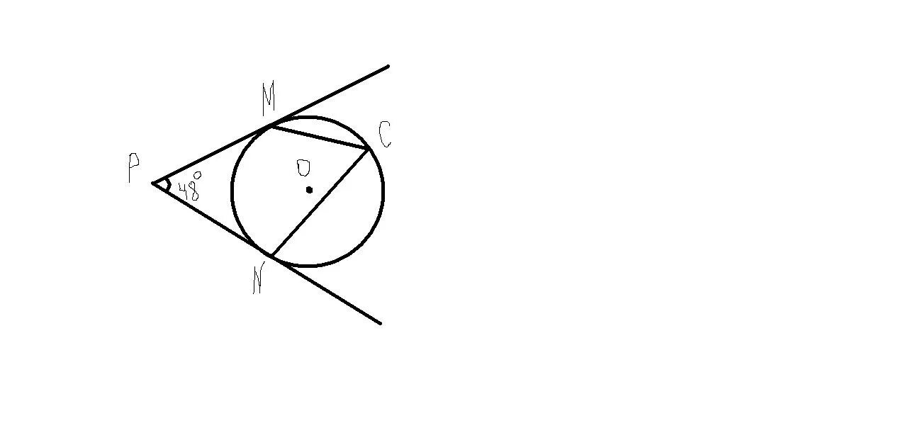 Угол 48 градусов. В угол МРН равный 48 вписана окружность. В угол МПН равный 48 вписана окружность имеющая со сторонами. Вписанные круги в архитектуре.