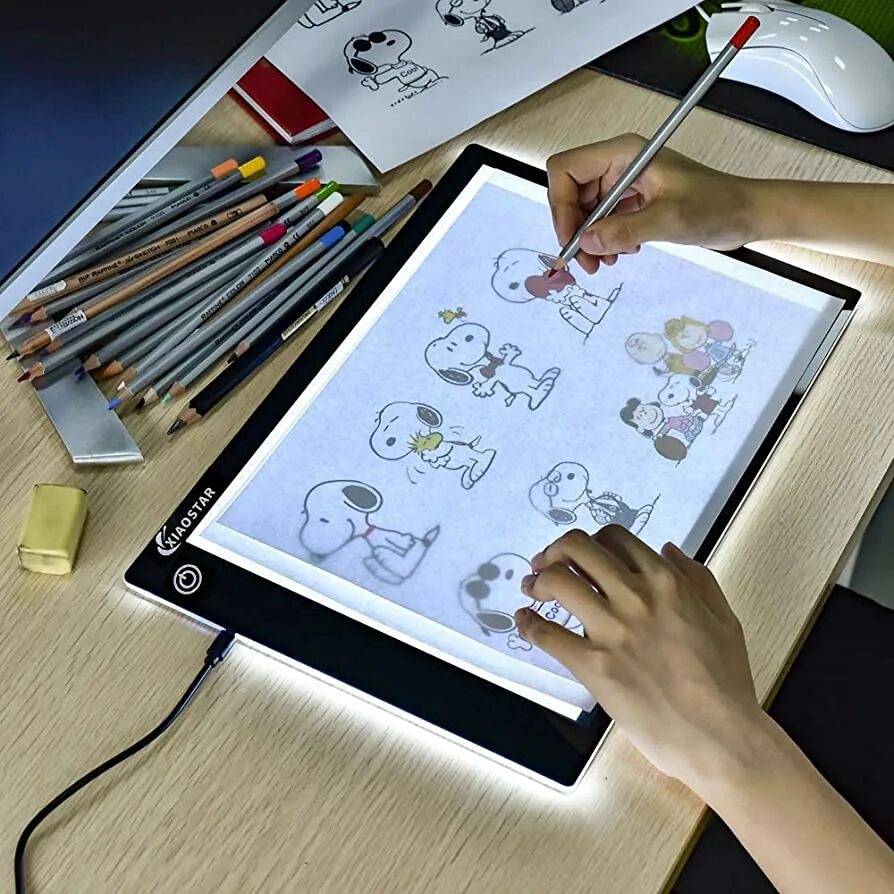 Drawing pad. Led drawing board. draw pad. lichttisch. drawing on pad.