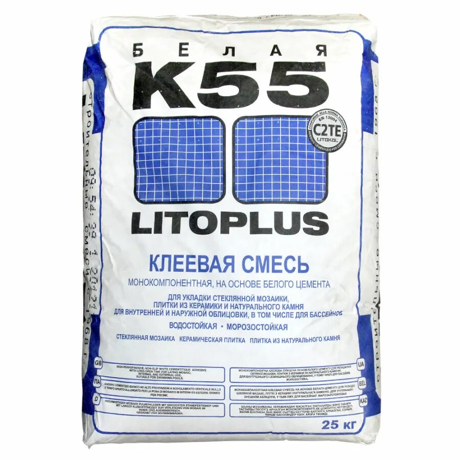 Клеевая смесь купить. Litokol LITOPLUS k55. Клей для плитки Litokol LITOPLUS k55 белый 25 кг. Клей для плитки Литокол к 55. Литокол Литоплюс клеевая смесь 25кг.