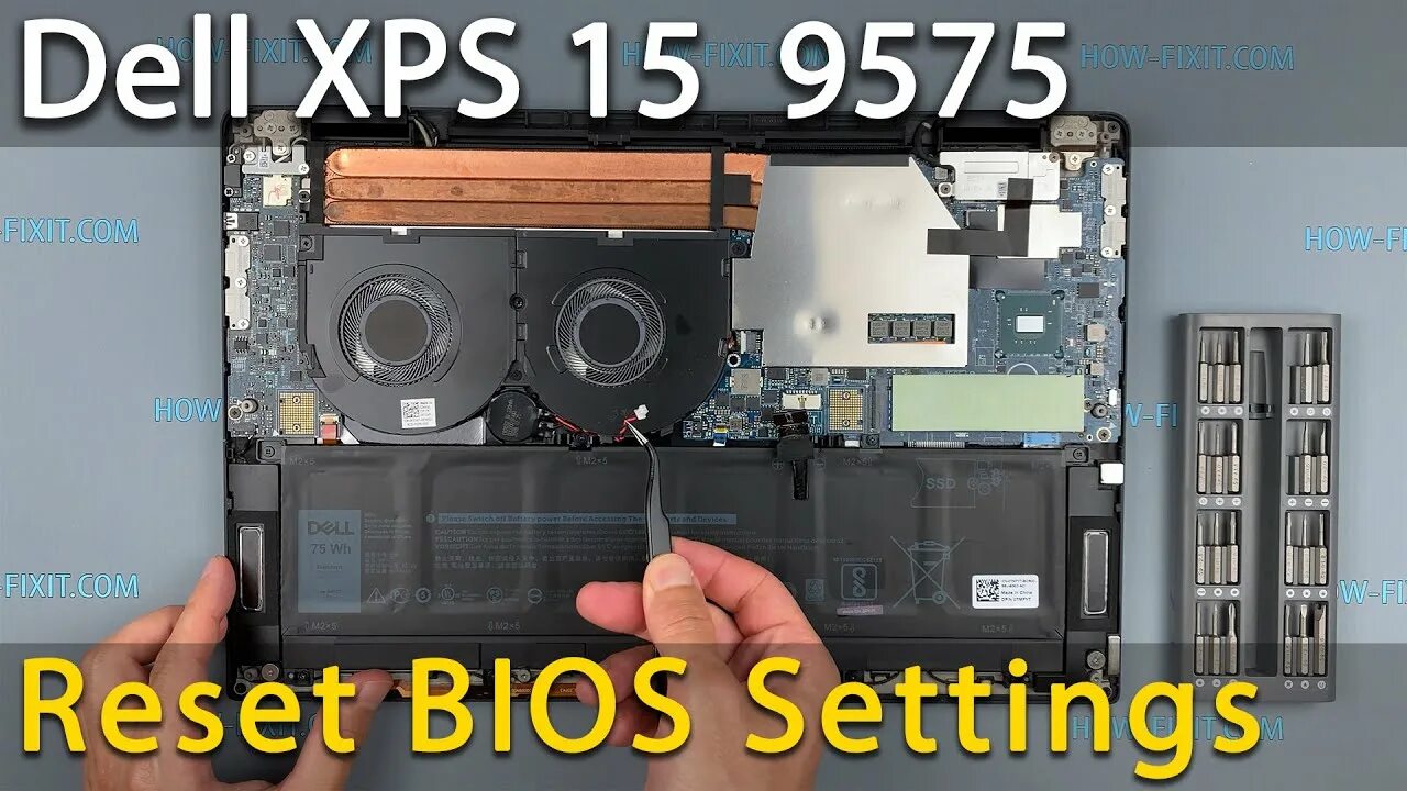How to force reset bios settings Dell XPS 15 9575 CMOS battery replacement - You