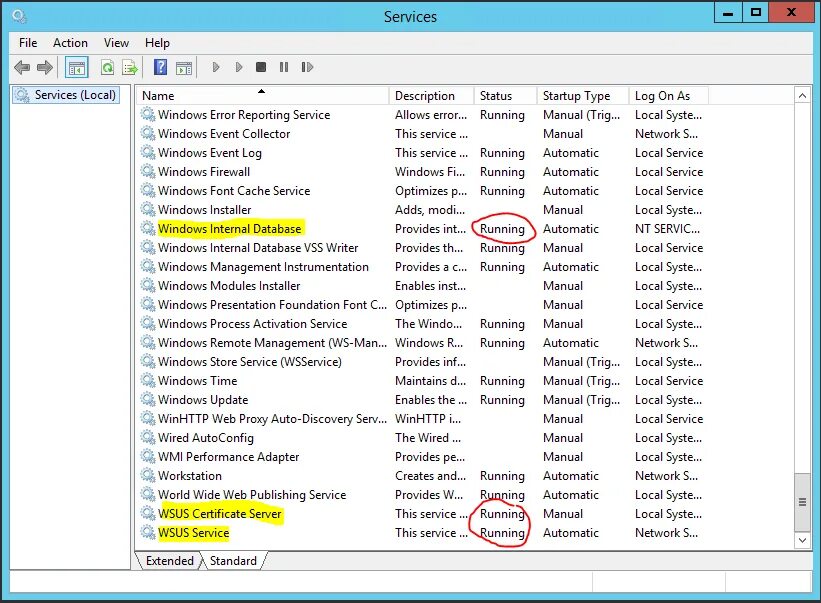 WSUS. WINHTTP web proxy auto-Discovery service. Internal service error