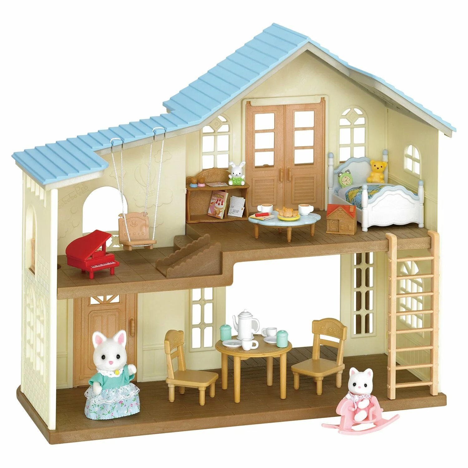 Домик с зайчиками. Домик сильвани (sylvanian families). sylvanian families домик на холме 5343. игровой набор sylvanian families большой дом со светом 2752/4531/5302. набор игровой sylvanian families большой дом со светом, 5302.