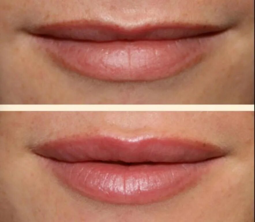 Татуаж губ после коррекции. Перманентный макияж губ до и после. Заживший перманентный макияж губ.