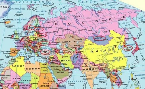 Карта азии по странам