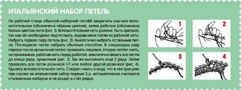 Как набрать петли для резинки чтоб