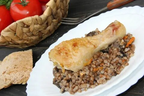 Куриные голени с гречкой в духовке рецепт