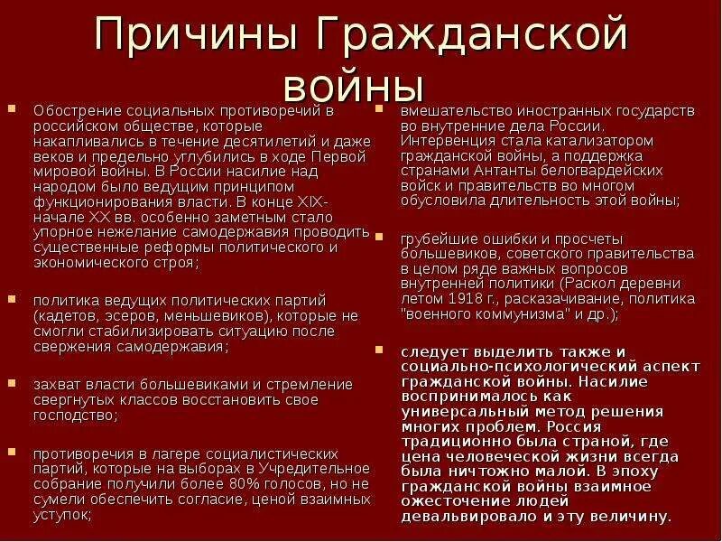Почему общество раскололось на красных и белых