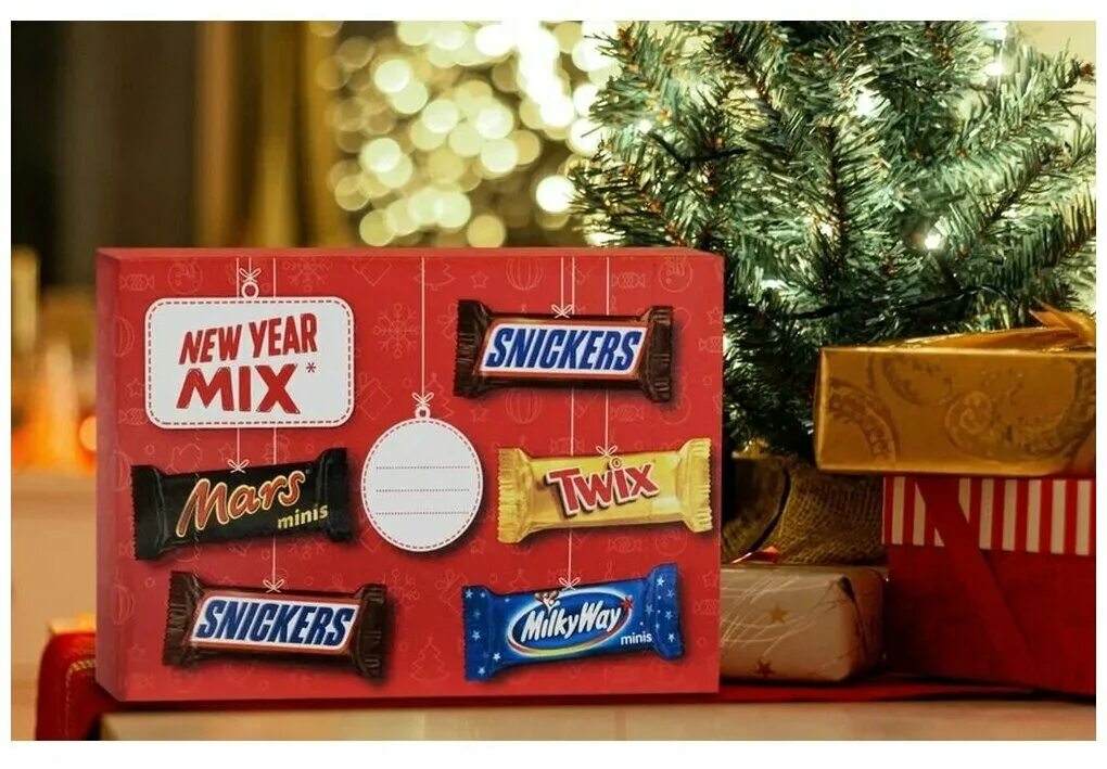 Minis mix new year. подарочный набор марс минис. подарок новогодний mix minis mini box 81г. набор подарочный multi brand mixed minis, 352г, россия, 352 г. набор конфет марс минис микс.