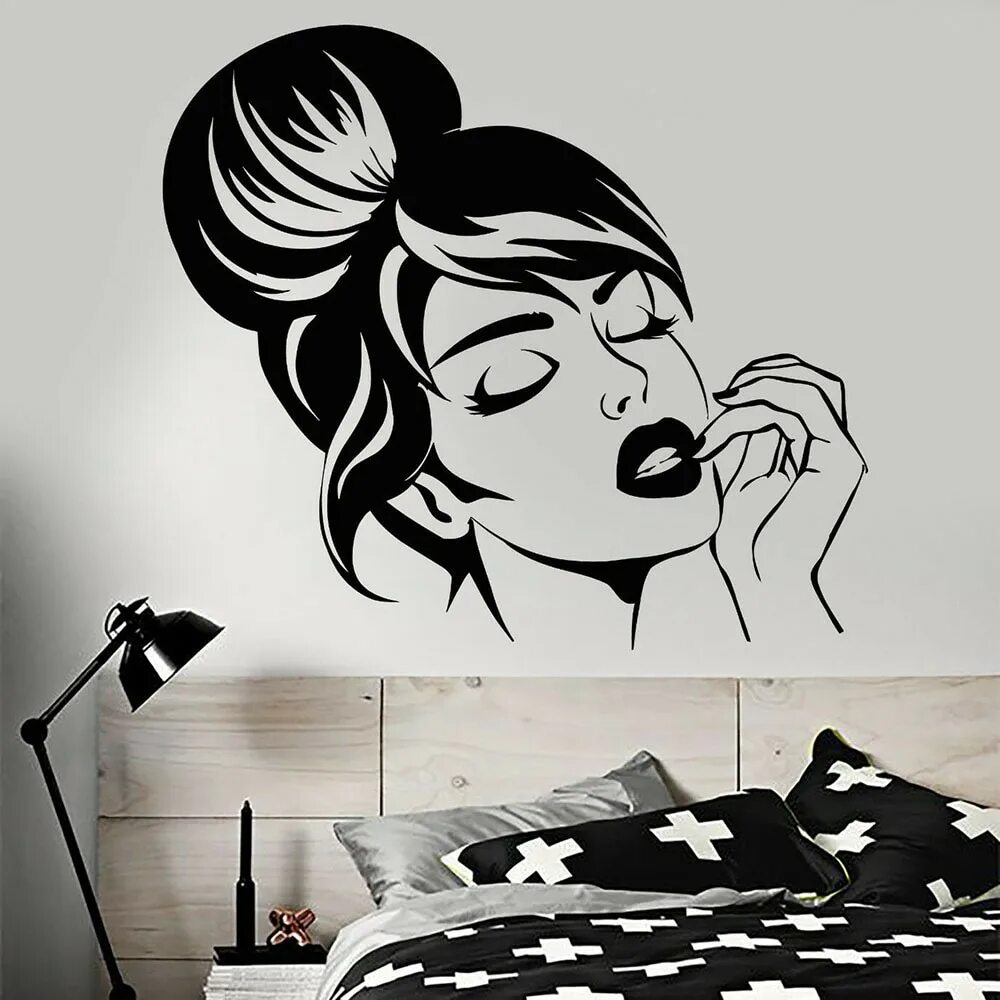 Девушка у белой стены. Виниловая наклейка девушка. Креативные рисунки на стенах. Изображение стены. Abstract girl кирпич.