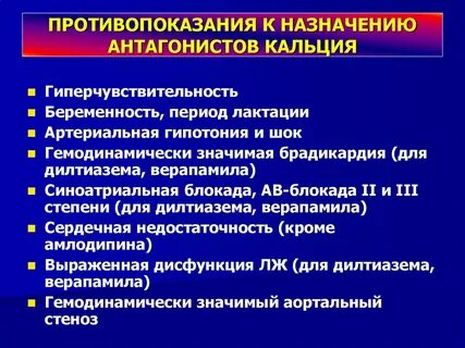Назначение противопоказания