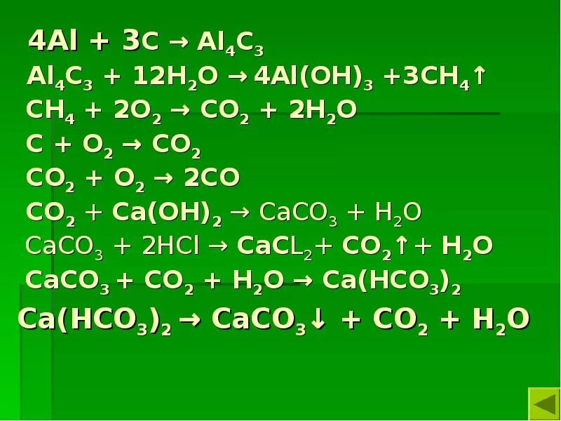 2al2o3 + 4c = al4 + co3. C3h2 2co2 4co h2. C2h2 3o2. 2ch4. K2co3 газ