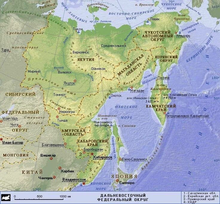 Дальний восток омывают моря тихого океана. Географическая карта дальнего Востока России. Физико-географическое положение дальнего Востока карта. Физ карта дальнего Востока. Карта дальнего Востока России подробная с городами.