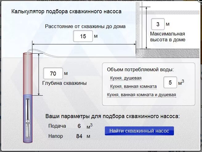 Калькулятор подбора