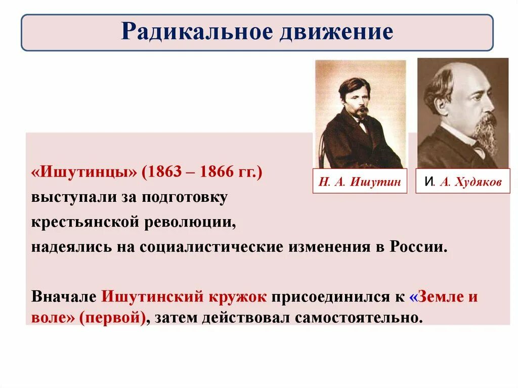 Представители общественных движений при александре 2. Ишутинцы. общественное движение при александре ii и политика правительства. революционные организации при александре 2 таблица. организация ишутинцев.