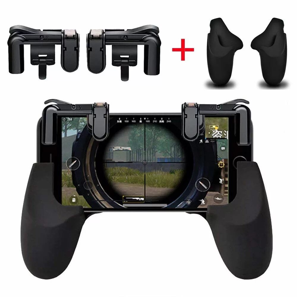Как пользоваться триггерами для телефона. W11+ pubg. контроллер для пабг мобайл. джойстик для телефона l1r1 top 1. триггеры для pubg g2.