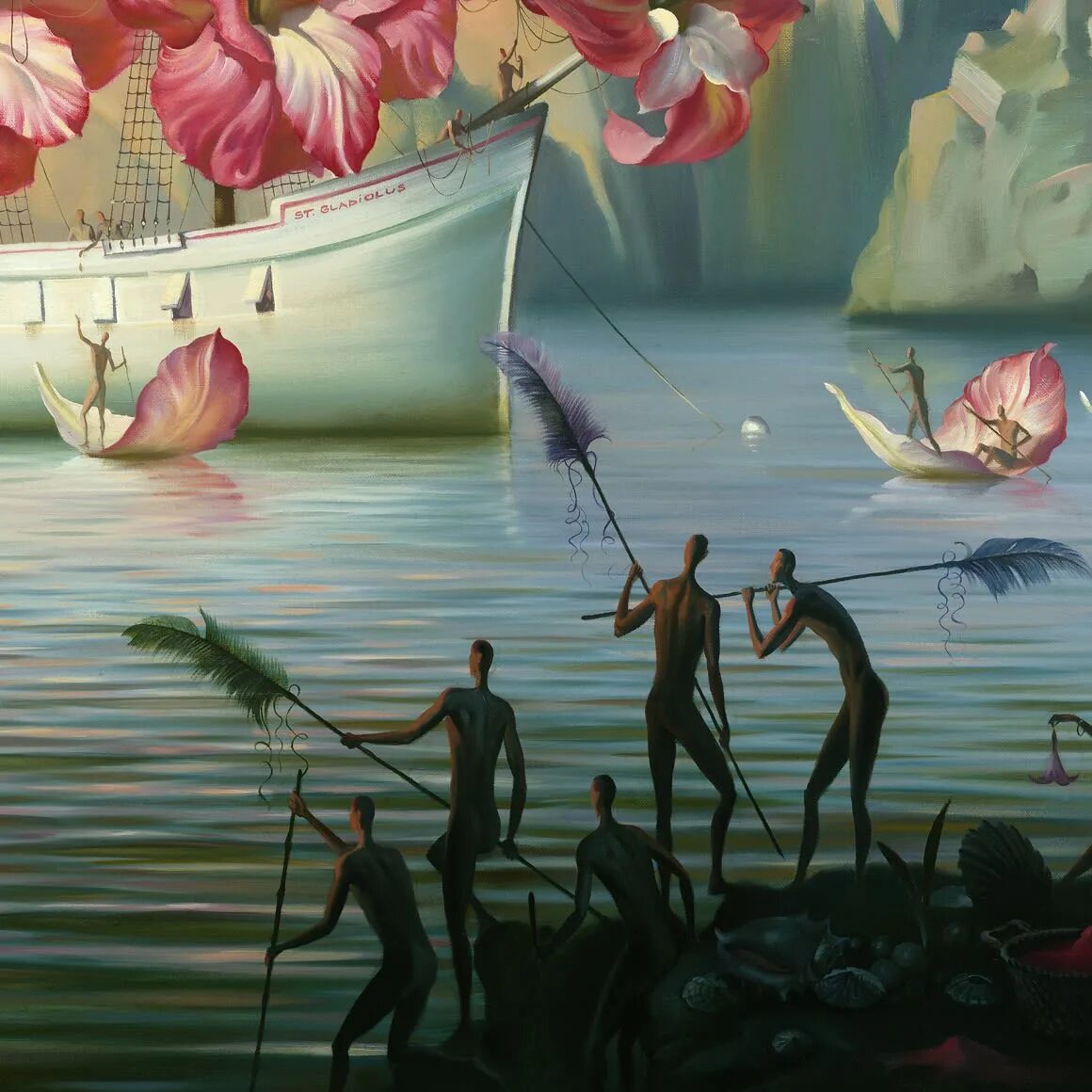 Корабль с гладиолусами. Роспись по номерам корабль цветы. Владимир куш arrival of the flower ship. Владимир куш корабль сюрреализм. Flower ship.