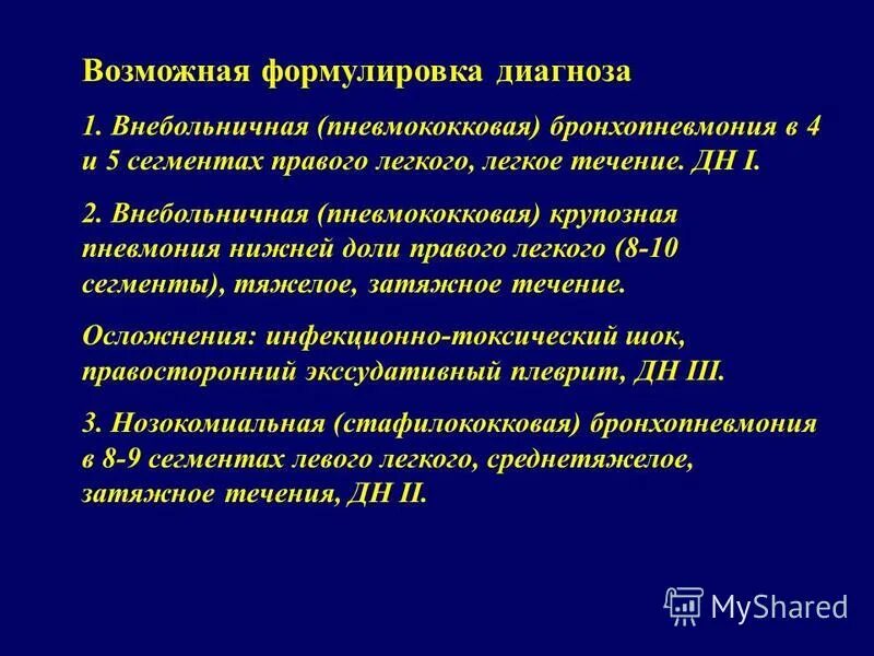 Пневмония в правой нижней доле. Внебольничная пневмония нижней доли правого легкого. Внебольничная пневмония формулировка диагноза 2021. Оки формулировка диагноза. Экс формулировка диагноза.