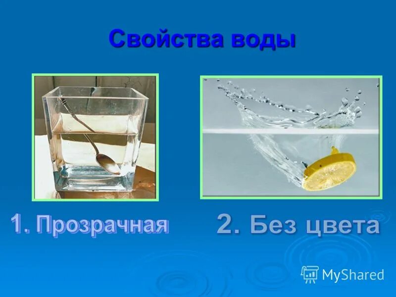 Свойство воды 9 класс