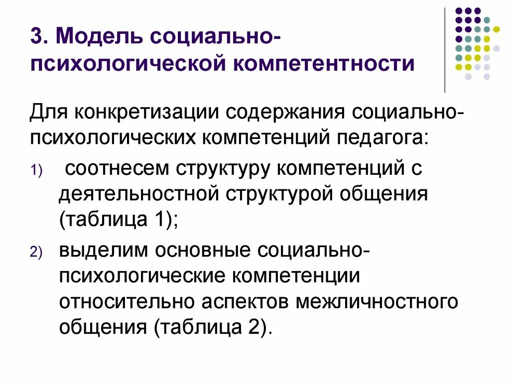 Социально-психологическая компетенция педагога. Психологические компетенции педагога. Модель социально-психологических компетентностей. Структура компетентности социального педагога.