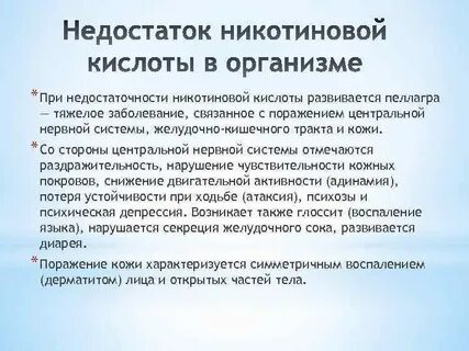 Никотиновая кислота вред